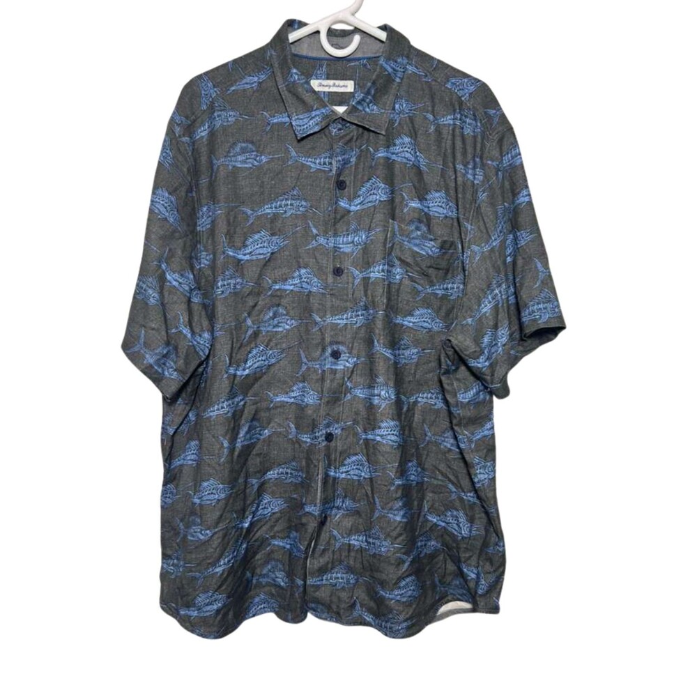 Tommy Bahama Button Down Shirt Men's XXL Billfish Billboard Artist Series